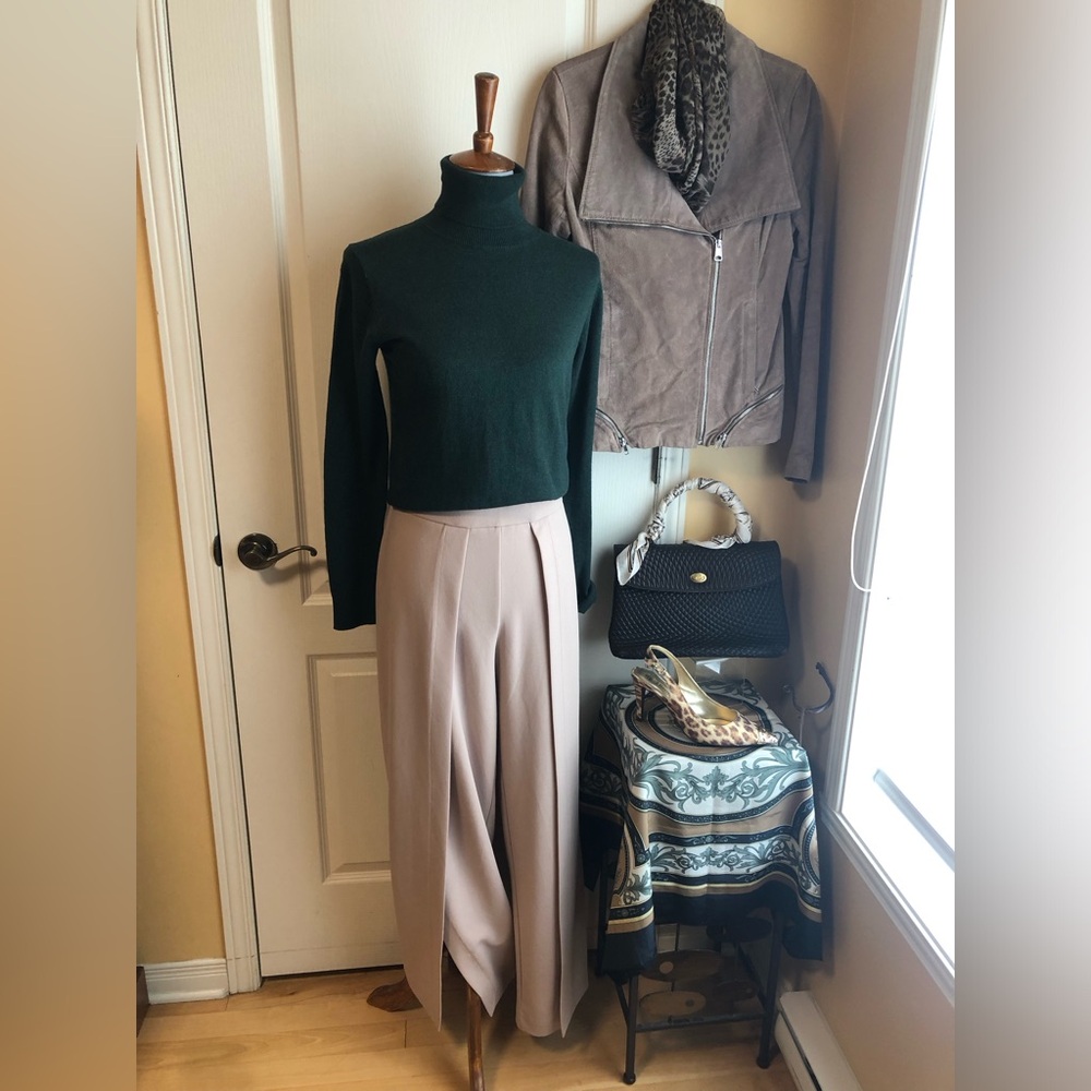 Anne Klein latte Wide Leg panel Pants wide leg